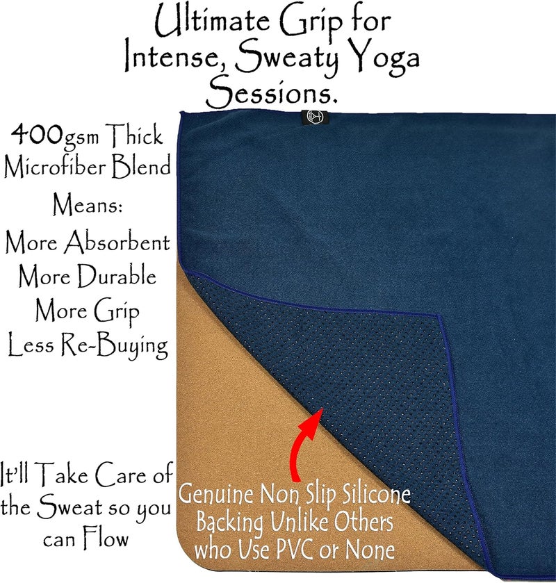 Tatago Yoga Mat Towel Non Slip for Hot Yoga. Our Hot Yoga Towel is Thicker, More Absorbent, and a Perfect Hot Pilates Mat Towel. 400GSM Microfiber Quick-Dry! - Image 2